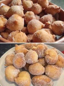 Chuvinha Dourada: Bolinhos Fofinhos com Açúcar e Canela pronto para servir