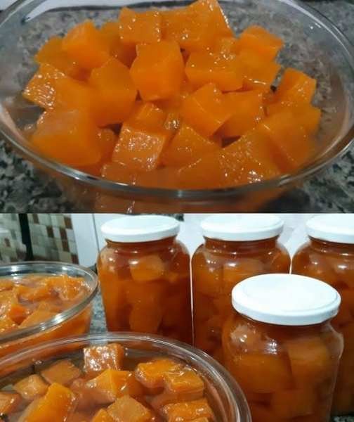 Compota de Abóbora em Pedaços pronta para servir
