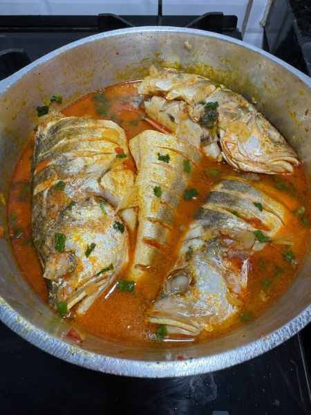 Corvina cozida pronto para servir