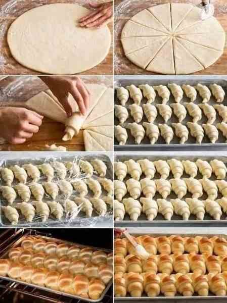 Croissant Caseiro Folhado e Dourado pronto para servir