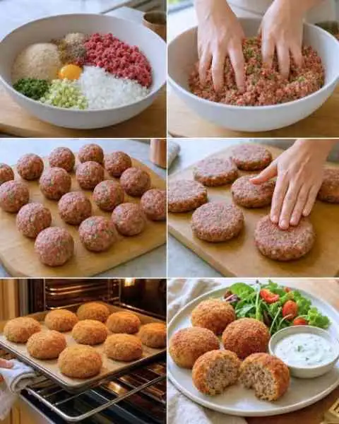 Croquetes de Carne Moída sem Fritura
