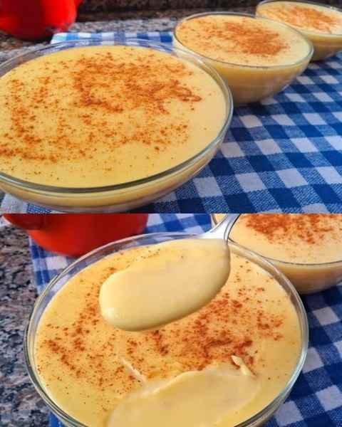 Curau de Milho de Latinha com Leite Condensado pronta para servir