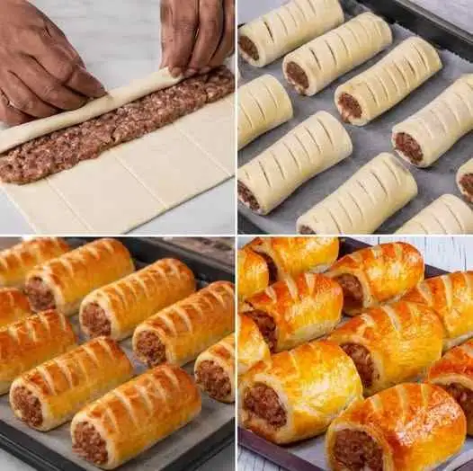 Enroladinhos de Salsicha com Carne Moída
