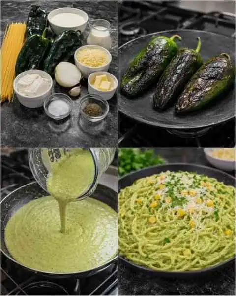 Espaguete Verde Cremoso com Queijo e Leite Evaporado
