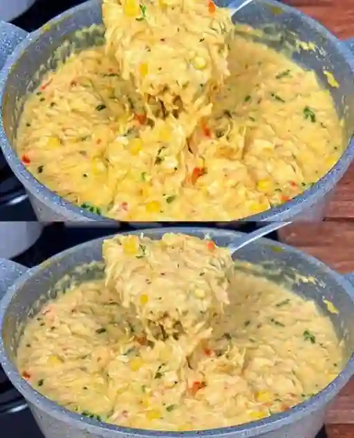 Frango cremoso pronto para servir
