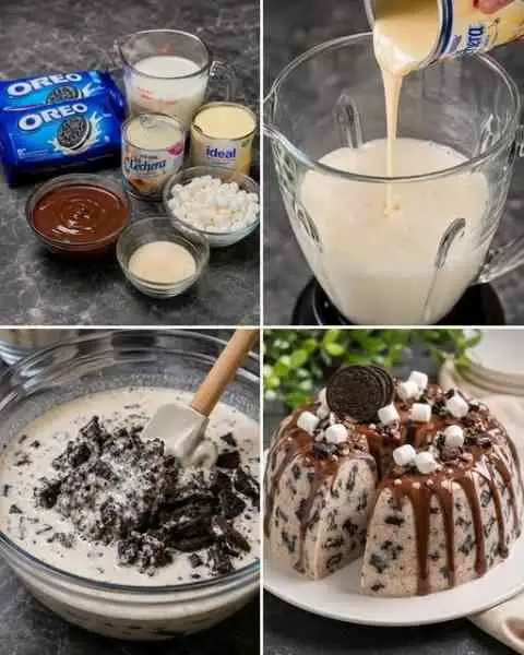 Gelatina de Biscoito de Chocolate com Leite