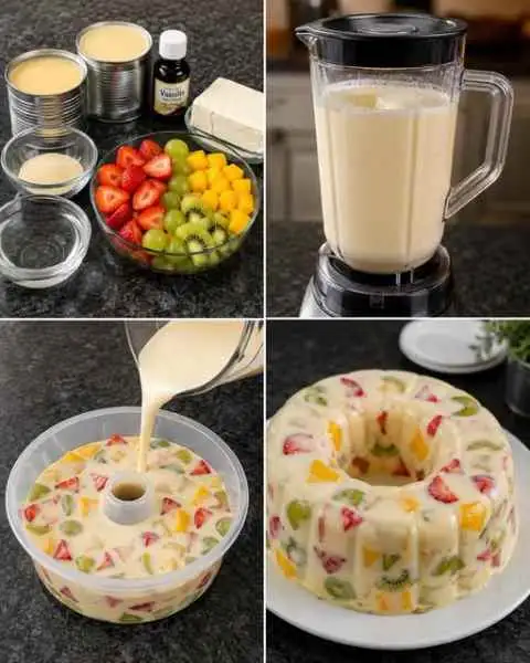 Gelatina de Frutas Supercremosa — Fácil e deliciosa
