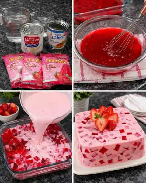 Gelatina de Morango Fácil e deliciosa