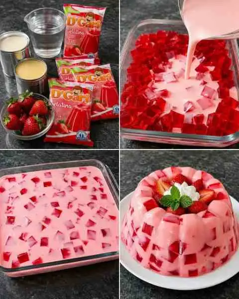 Gelatina Mosaico de Morango