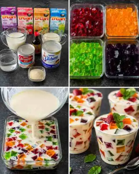 Gelatina Mosaico Supercremosa com Leite Condensado e Baunilha
