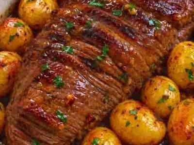 Maminha Assada na Cerveja Preta com Batatas