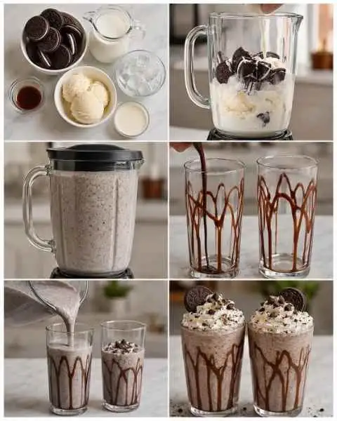 Milkshake Cremoso de Biscoito de Chocolate Estilo Cafeteria