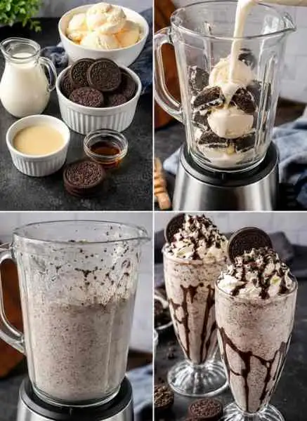 Milkshake de Biscoito de Chocolate Recheado Cremoso, Fácil e Refrescante