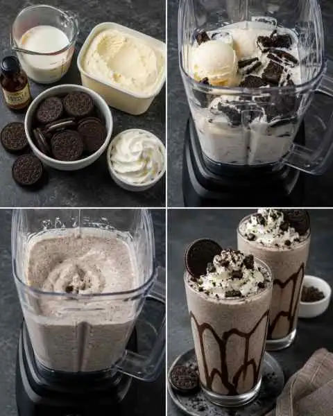 Milkshake de Biscoito de Chocolate Recheado Cremoso