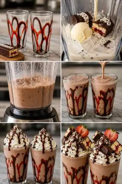 Milkshake de Bolo de Chocolate com Morango