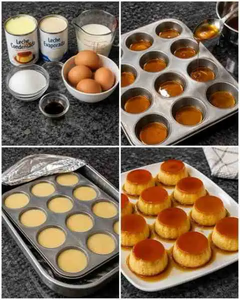 Mini Pudins Cremosos de Leite com Caramelo