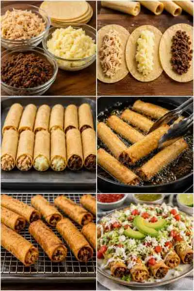 Mini Tortilhas Crocantes com Frango, Batata e Carne Bovina