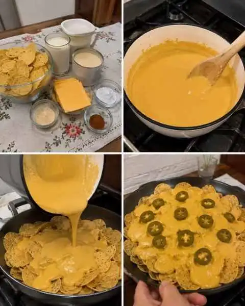 Molho de Queijo Para Tortilhas Crocantes, Milho e Batatas