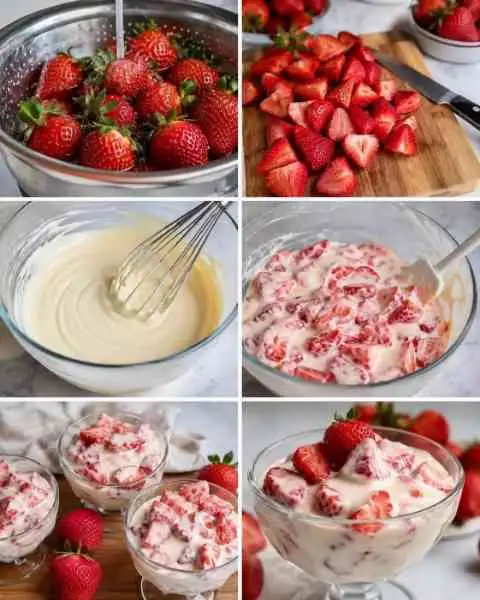 Morangos com Creme Caseiro