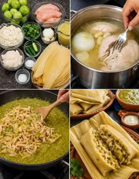Pamonha Salgada de Frango ao Molho Verde