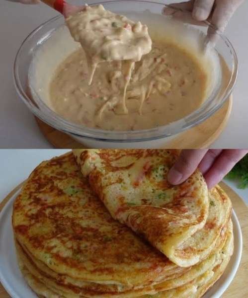 Panqueca Salgada de Legumes e Queijo na Frigideira