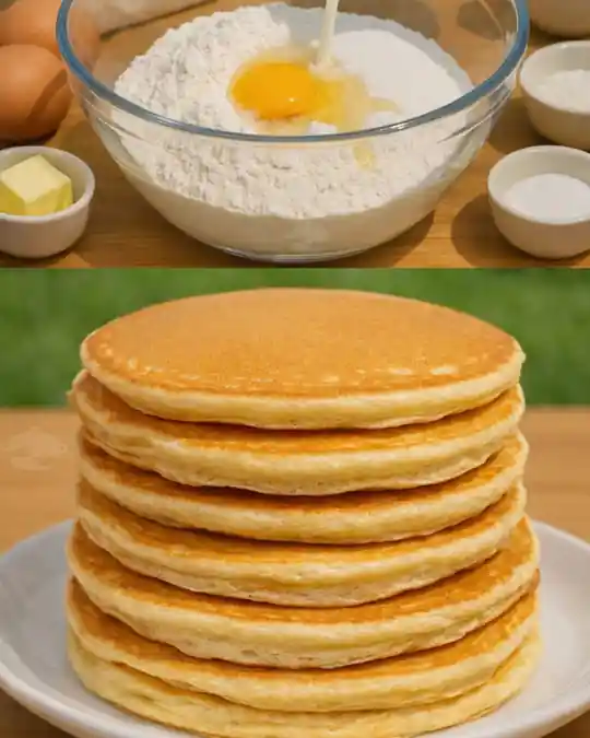 Panquecas fofinhas pronto para servir