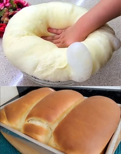 Pão de Vinagre Simples com Massa Macia pronto para servir