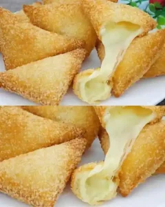 Pão frito recheado pronto para servir