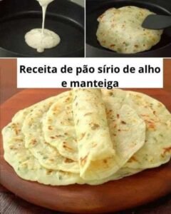 Pão Sírio de Alho e Manteiga pronta para servir