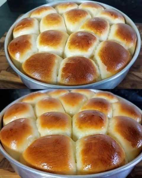 Pãozinho Caseiro de Leite Macio como Algodão pronto para servir