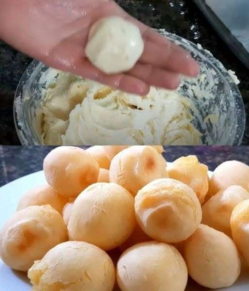 Pãozinho de Batata e Polvilho com 2 Ingredientes pronto para servir