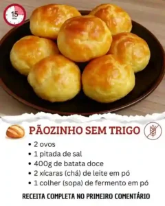 Pãozinho sem trigo pronto para servir