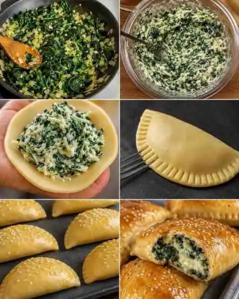 Pastéis de Espinafre e Queijo — Cremosos e Douradinhos