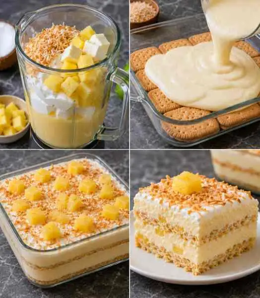 Pavê Cremoso de Abacaxi com Coco Tostado