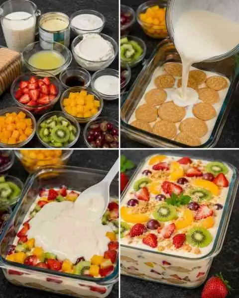Pavê Cremoso de Frutas com Iogurte