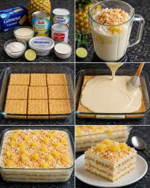 Pavê de Abacaxi com Coco Supercremoso e Fácil
