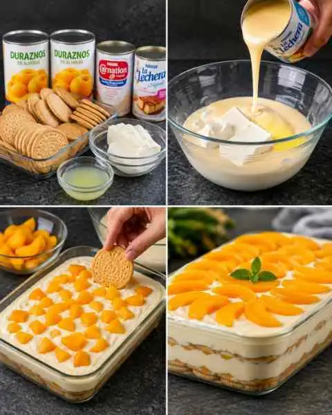 Pavê de Pêssego Supercremoso e Fácil