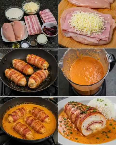Peitos de Frango Recheados ao Creme Defumado