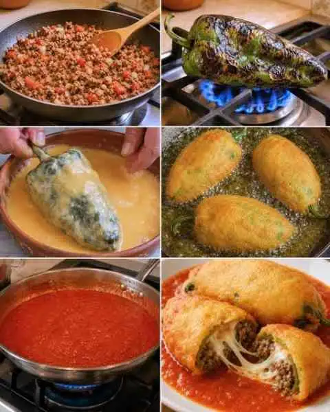 Pimentões Recheados com Carne e Queijo