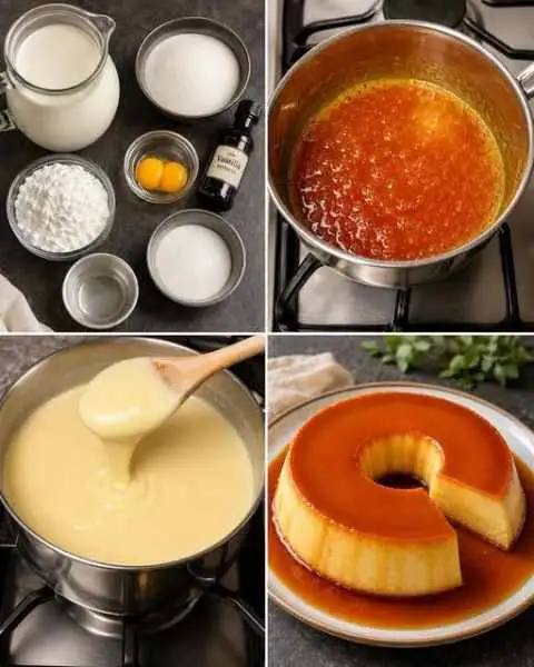 Pudim Cremoso de Amido de Milho com Baunilha