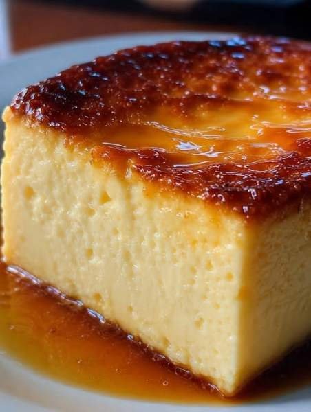 Pudim Cremoso que Derrete na Boca pronto para servir