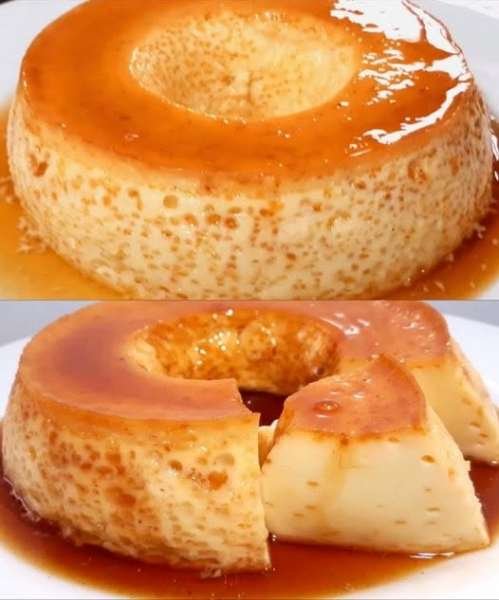Pudim de Buraquinhos Tradicional e Cremoso pronto para servir
