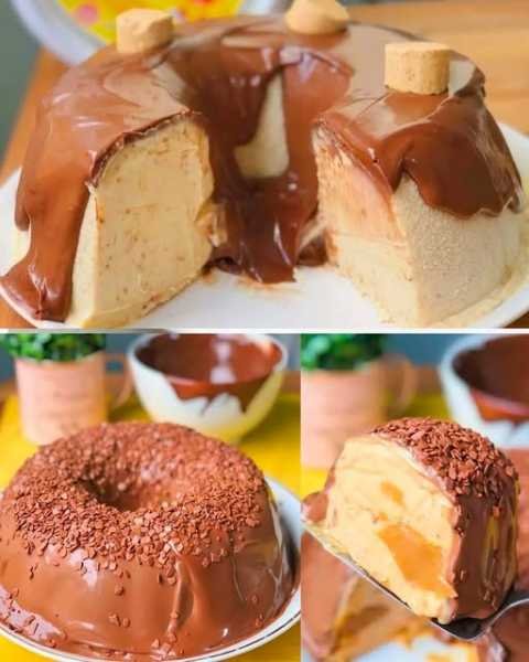 Pudim de Sorvete de Paçoca pronto para servir