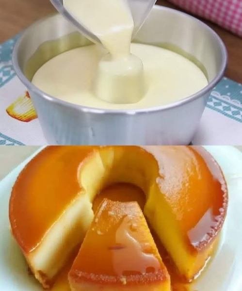 Pudim de Trigo Antigo com Sabor de Padaria pronto para servir