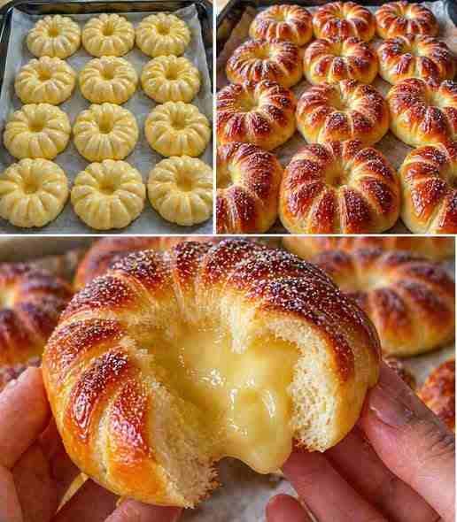 Receitinha de Minha Tia: Pãozinho Doce Recheado pronto para servir
