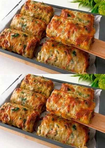 Rolinhos de Batata Ralada Recheados e Gratinados