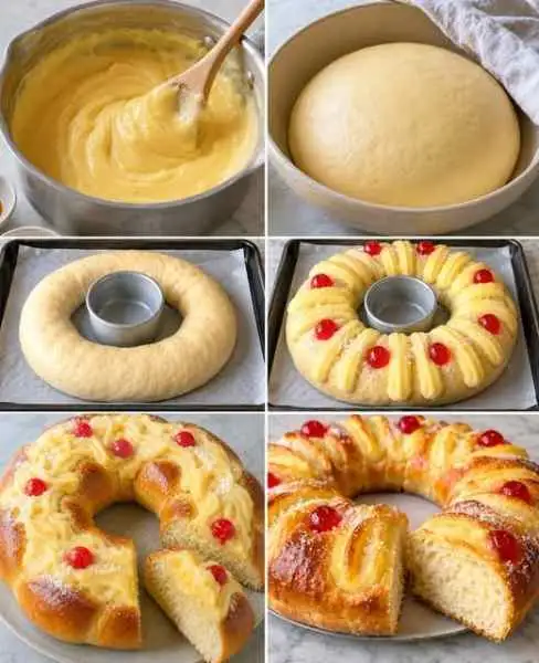 Rosca Caseira com Creme de Confeiteiro e Raspas Cítricas