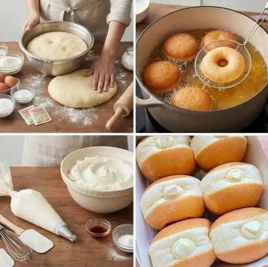 Rosquinhas Macias Recheadas com Creme
