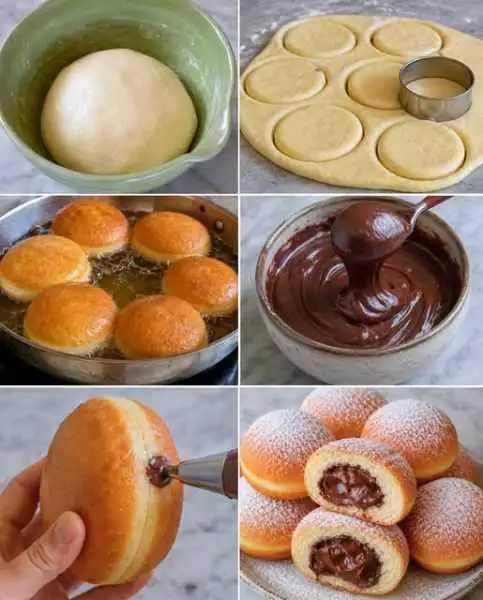 Rosquinhas Recheadas com Creme de Chocolate da Vovó