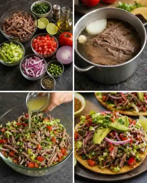 Salada de Carne Bovina Desfiada da Vovó